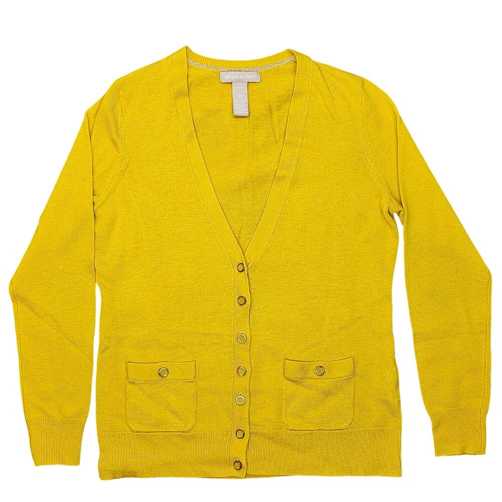 BANANA REPUBLIC GOLD ORCHID CARDIGAN – WOMEN’S XS – YELLOW – BUTTON FRONT